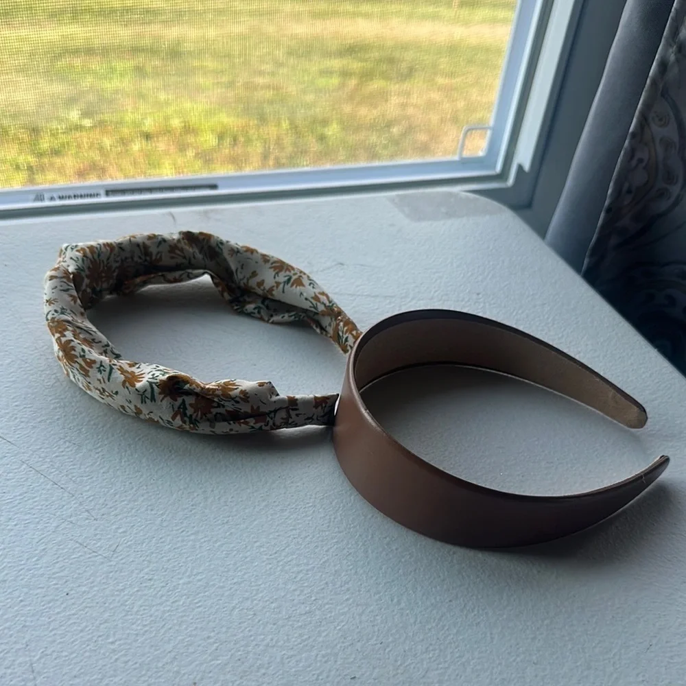 NEW Floral and Brown Headband Set